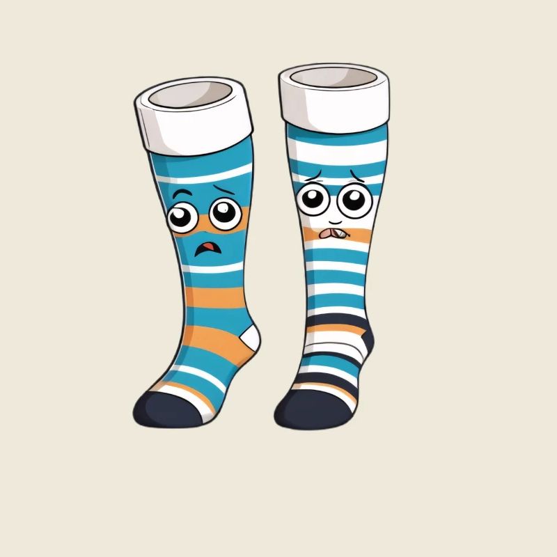 Visages de chaussettes à rayures amusantes