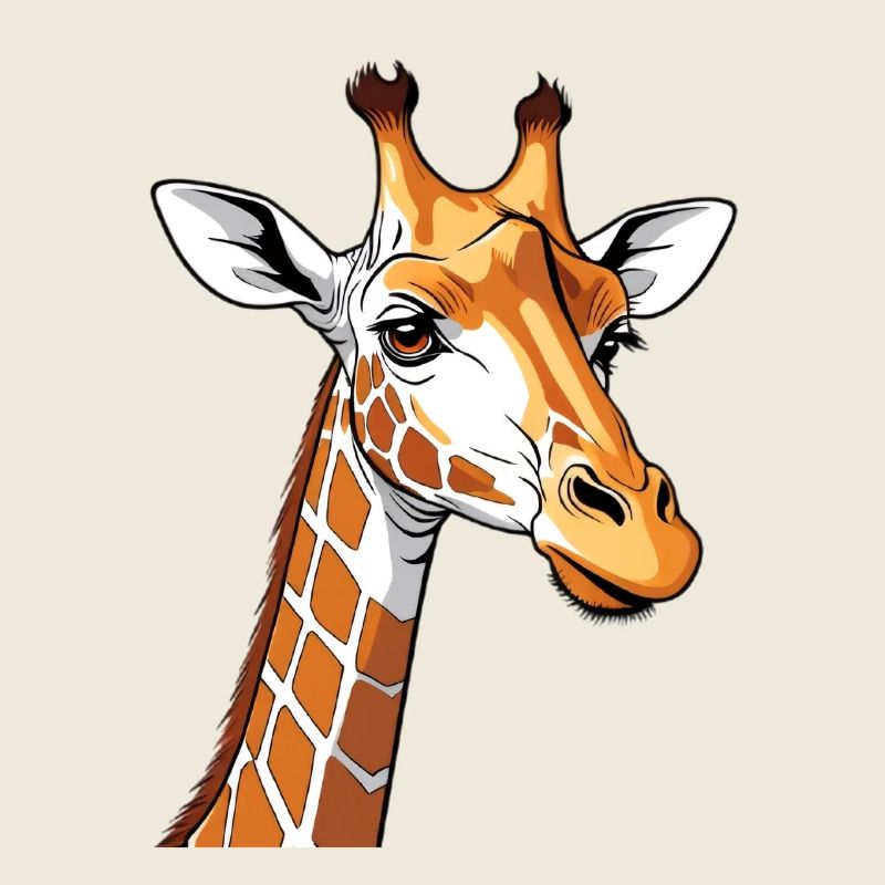 Tête de girafe à la PopArt