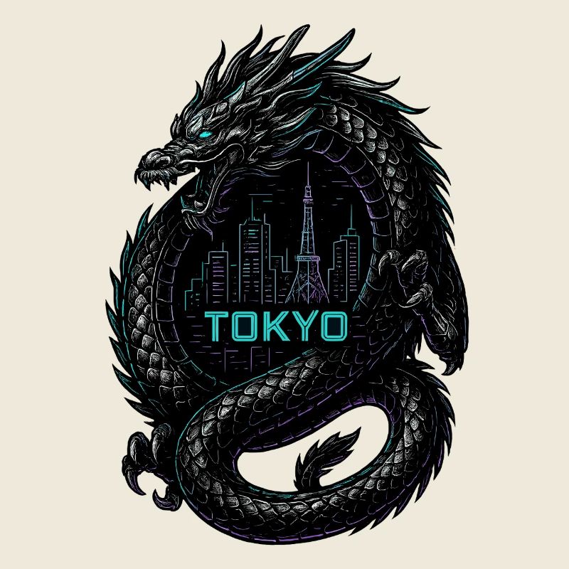 Tokyo Drache Neon Design