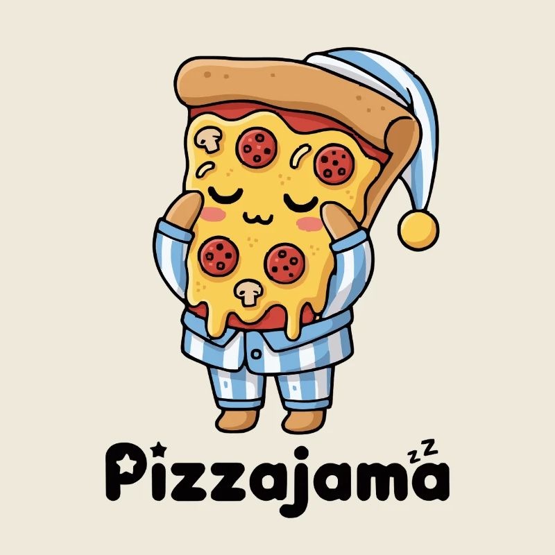 Pizza drôle Dessin animé Pizza Pyjamas