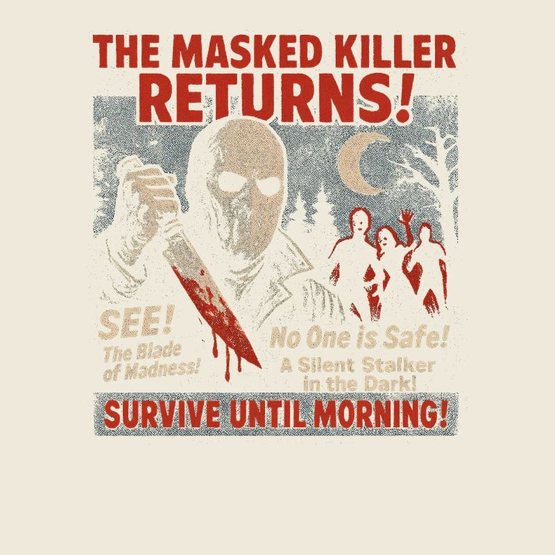 Masked Killer Returns Slasher Affiche de film Vintage