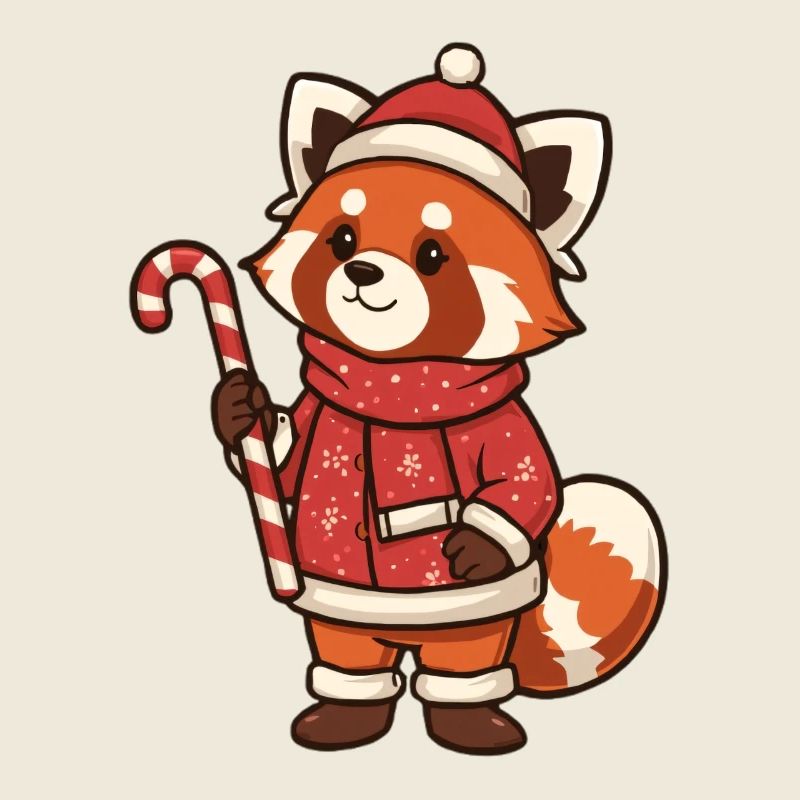 Panda d’hiver avec canne à sucre
