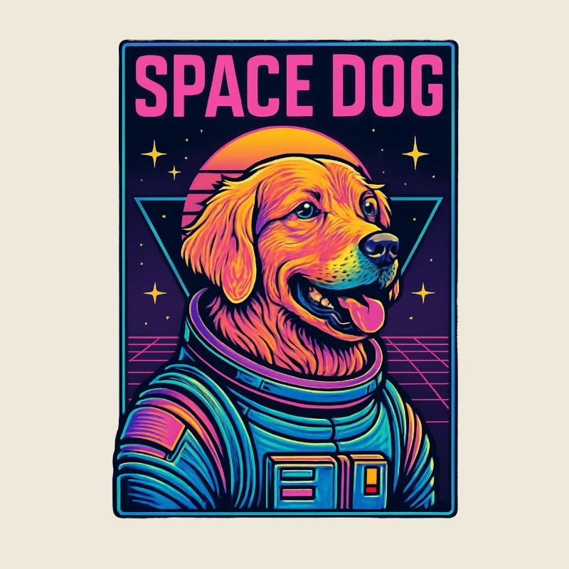 Chien Spatial Néon Astronaute