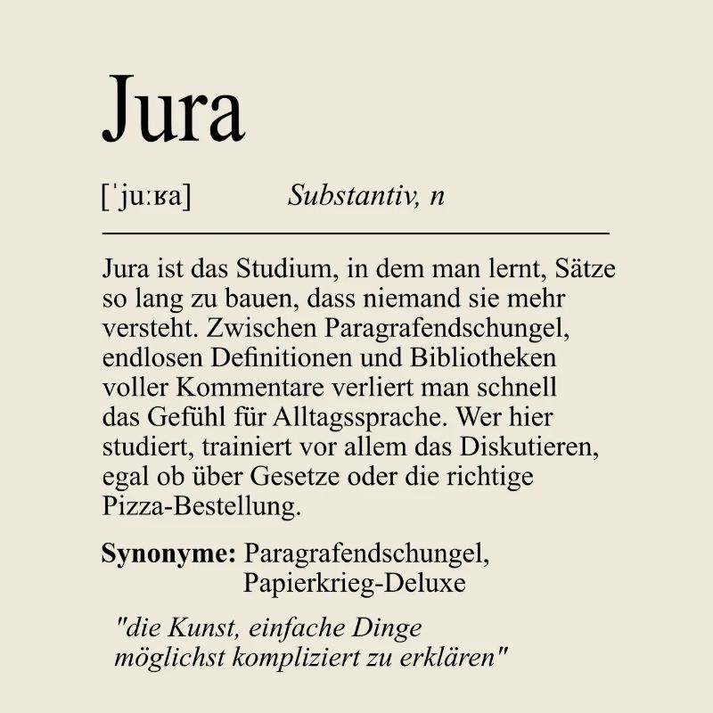 Unispruch "Jura" Student Geschenk, Studenten