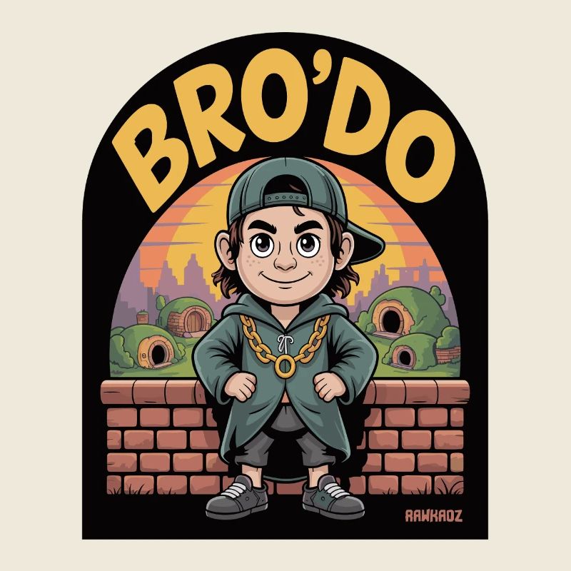 BRO’DO avec le gamin de dessin animé à une seule bague dans le ghetto