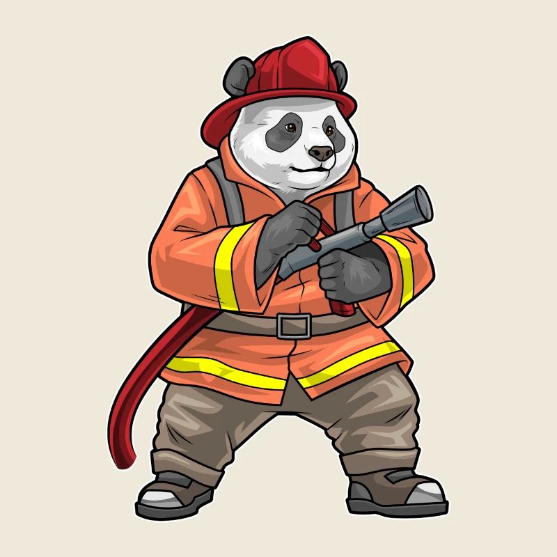 Panda Firefighter Fire Hose Fire Hose Fire Brigade