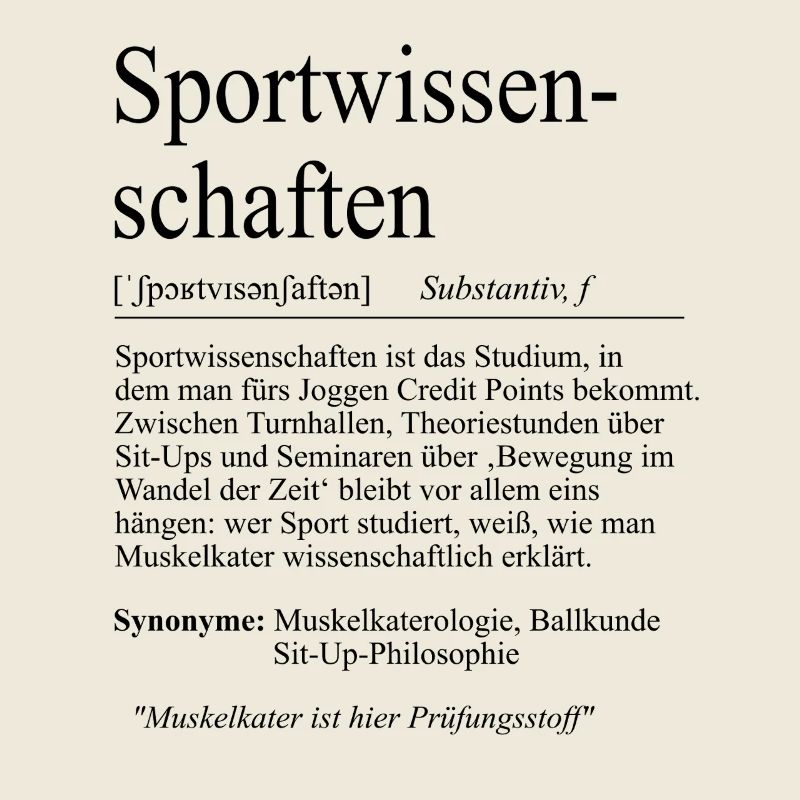Unispruch "Sportwissenschaften" Geschenk Studenten