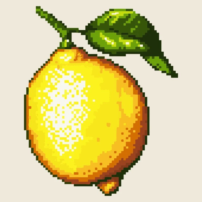 Pixel Lemons Retro Fruit Art