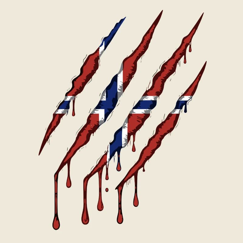 Norway Claw Norge Flag Scratch Mark