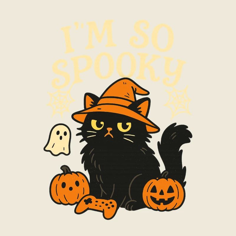 Schwarze Katze Halloween Gaming