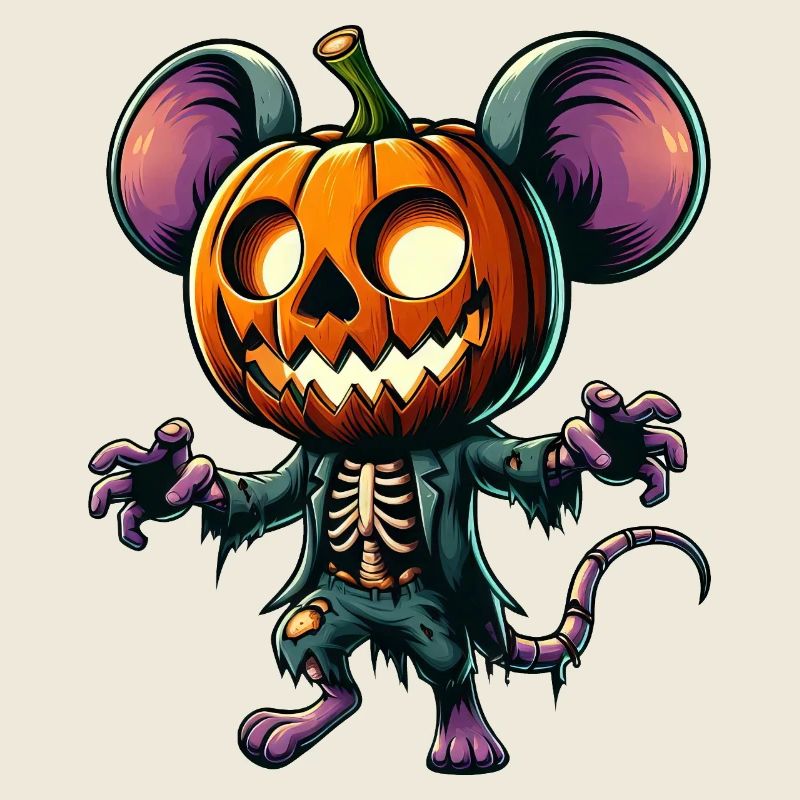 Cute Halloween Pumpkin Mouse Rat Cartoon Hat
