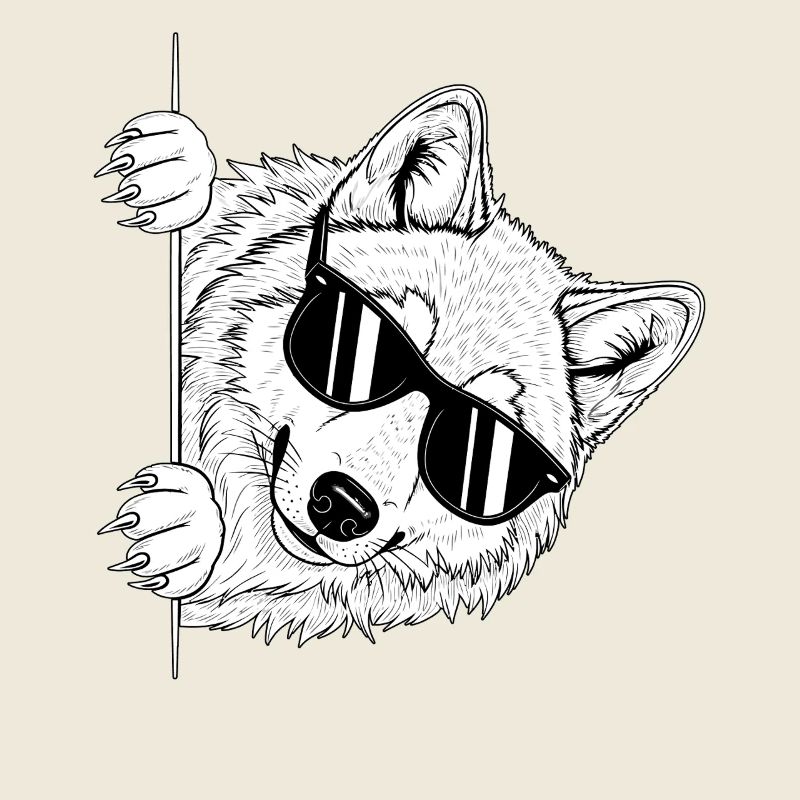 Sonnenbrillen-Wolf am Rand