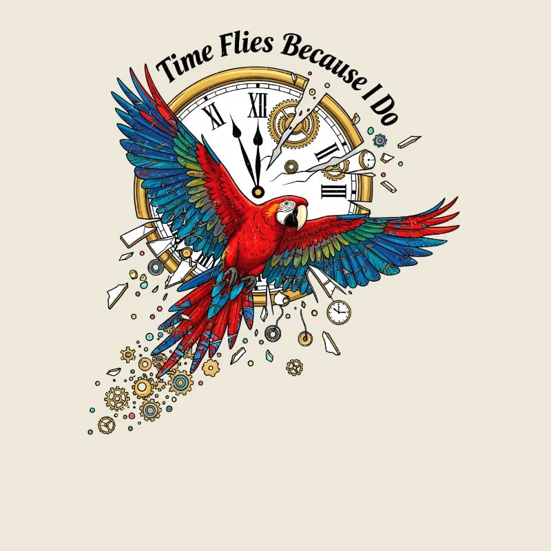 Zeitparrot im Steampunk-Stil