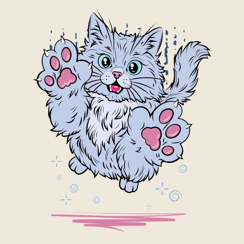 Cute Cat with Sparkling Paws