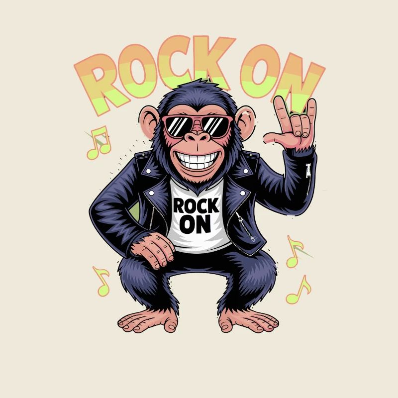Rock On Monkey Rocker Sunglasses Leather Jacket