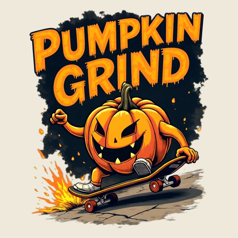 Pumpkin Grind Skateboard Kürbis Monster