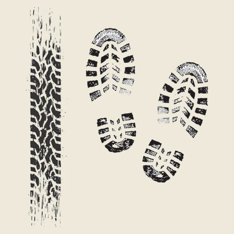Motif de piste et d’empreinte