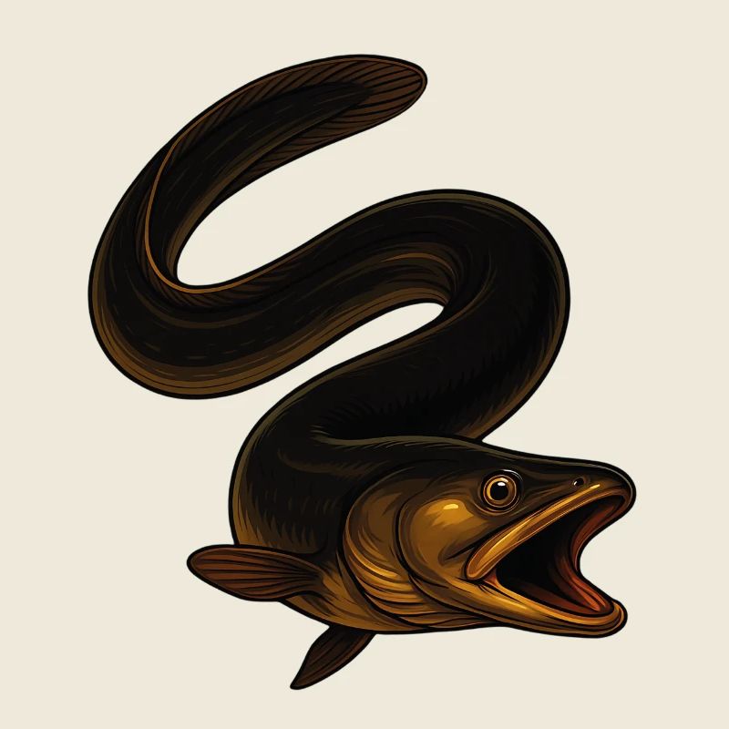 Fascinating eel in the water