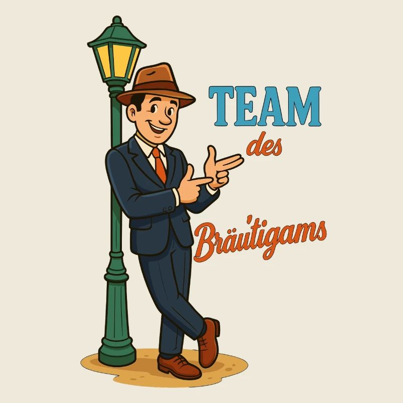 Team des Bräutigams Cartoon