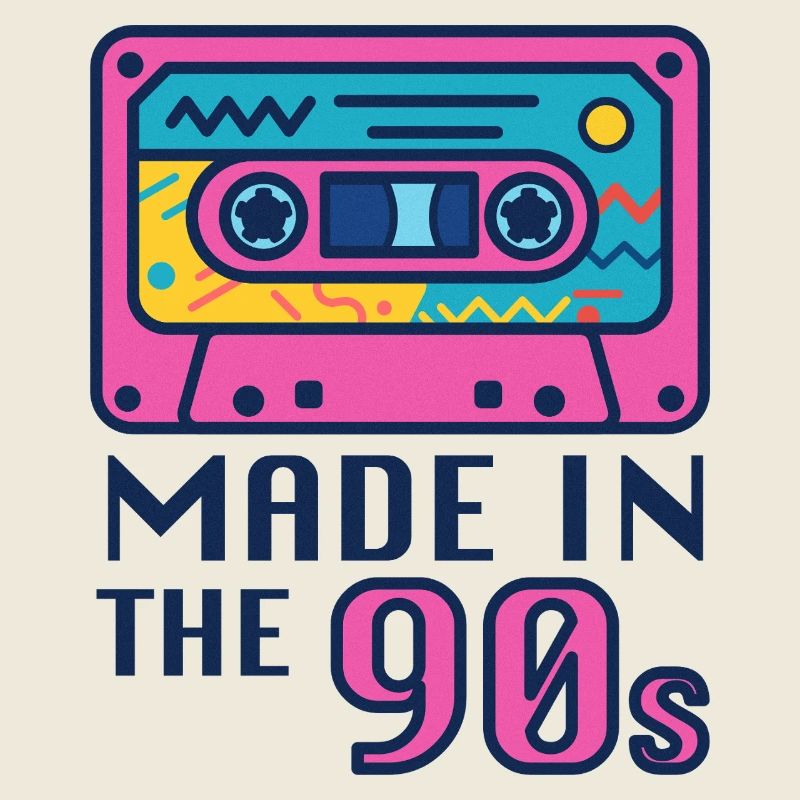 Neon 90er Kassette Design