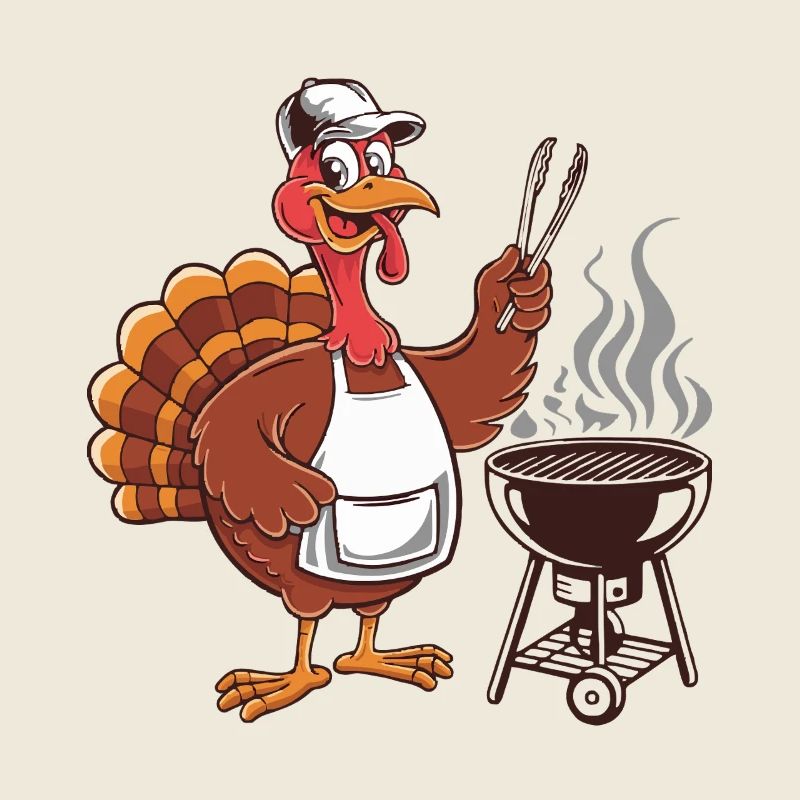 Plaisir de griller la dinde de Thanksgiving