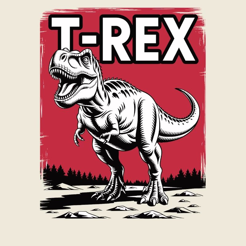 T-Rex Rotlandschaft Grafik