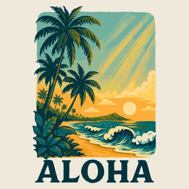 Aloha Sunset avec vagues tropicales