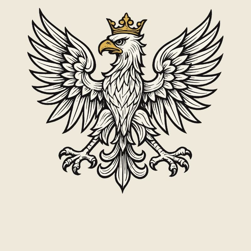 Poland White Eagle Minimal Heraldic Design