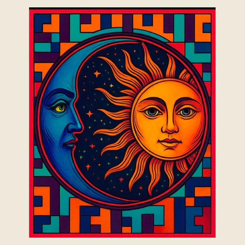 Soleil et Lune Prisme Néon