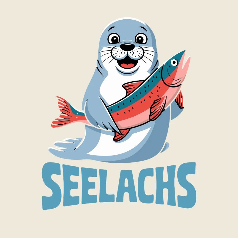 Pollock Funny Seal with Salmon Pun for
