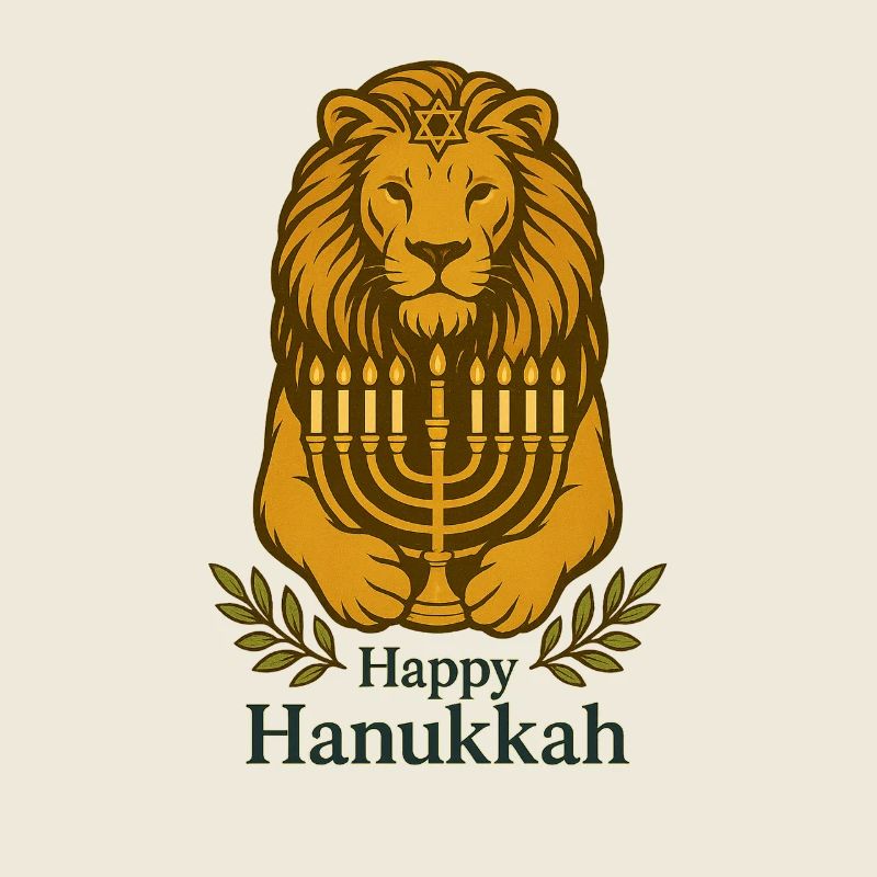 Lion de Juda Cadeau Disant Juif Joyeux Hanoukka