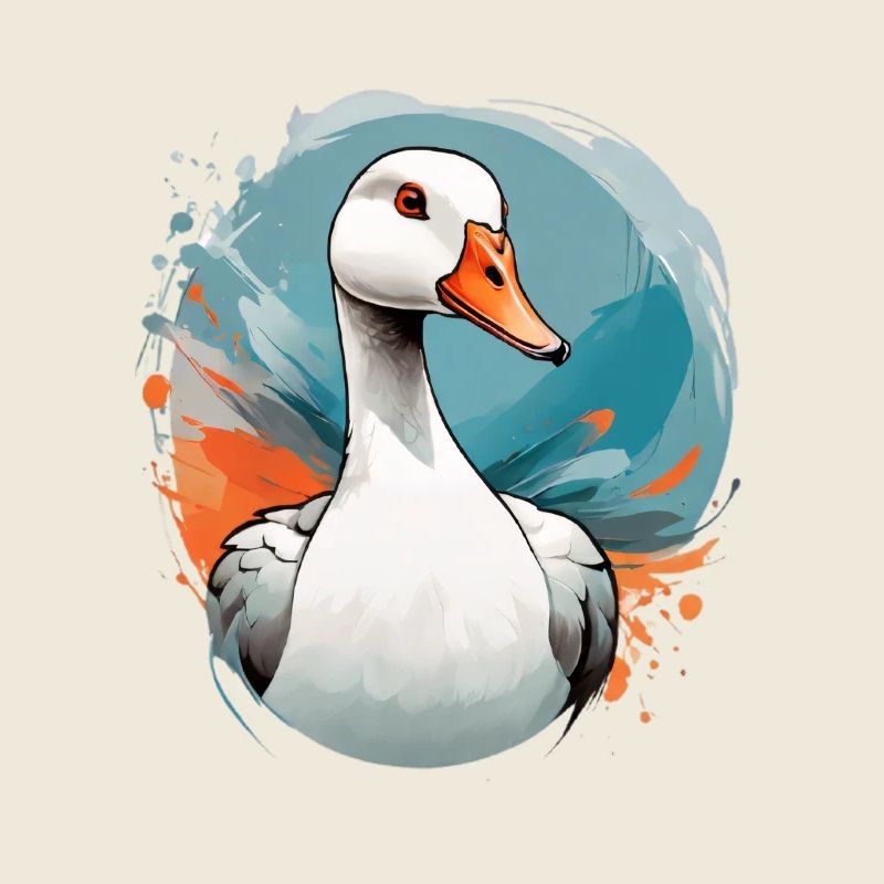 Canard dans un tourbillon de couleurs