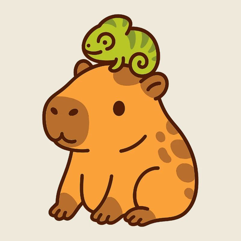 Capybara et caméléon – Amis pour la vie 🦎🦫