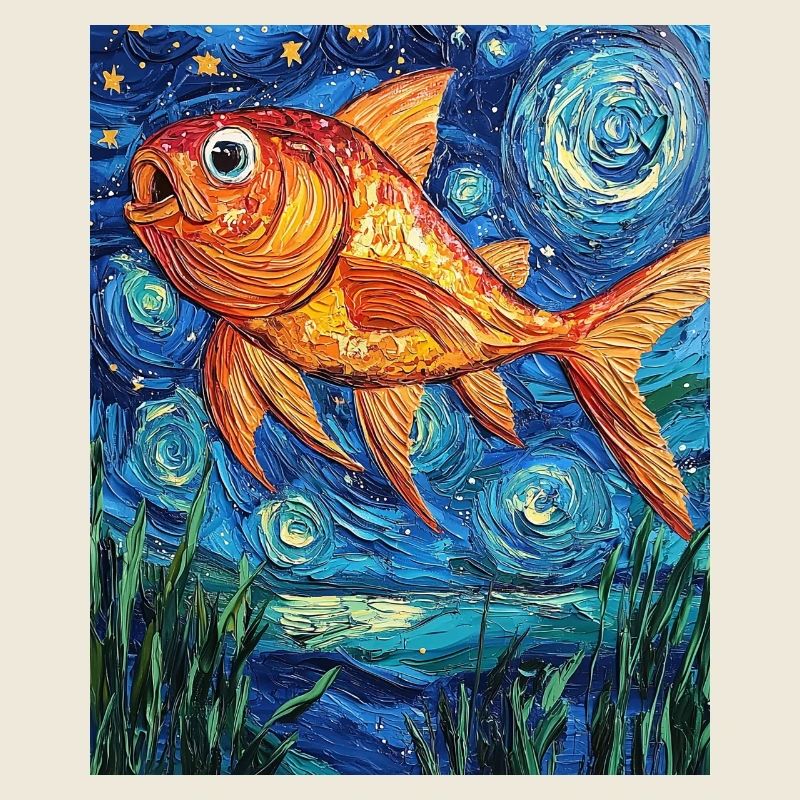 Poisson Rouge Poisson Style Van Gogh