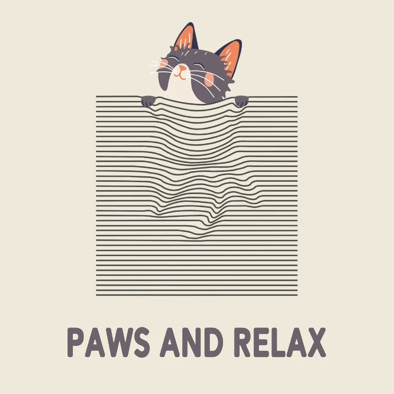 Curious Cat – Funny Optical Line Art