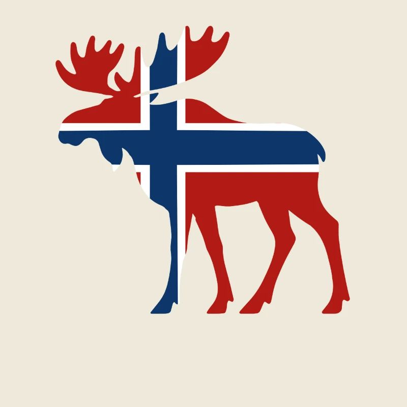 Nordic Moose with Norway Flag