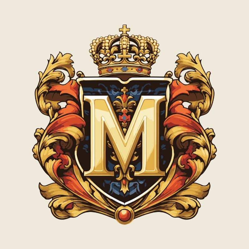M Buchstabe Name Krone