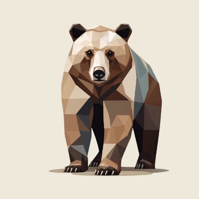 Geometrischer Grizzly Bär Polygon