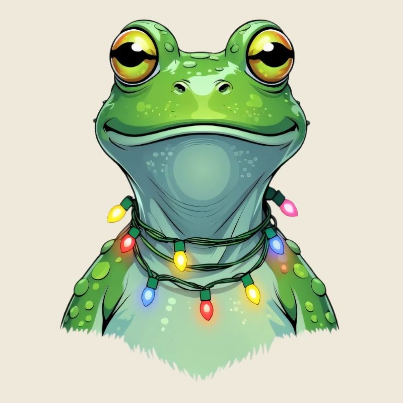 Lichterfrosch mit Weihnachtskette