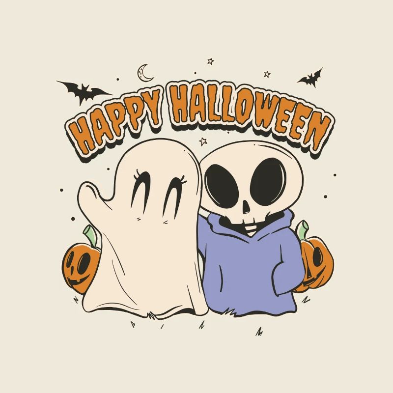 Geist und Skelett Halloween