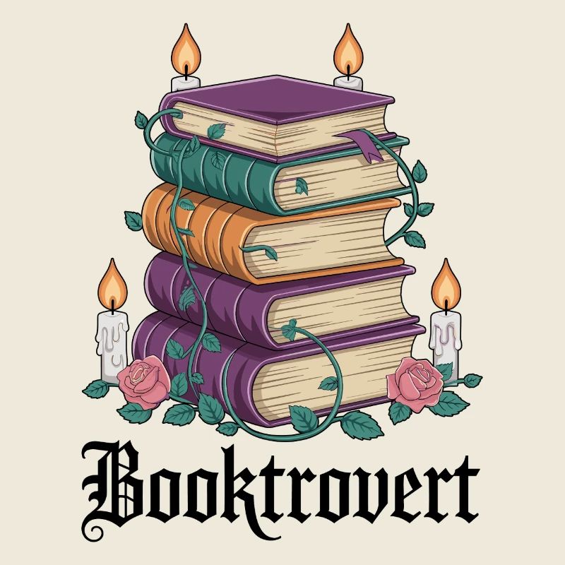Lesezauber Bücherstapel mit Kerzen