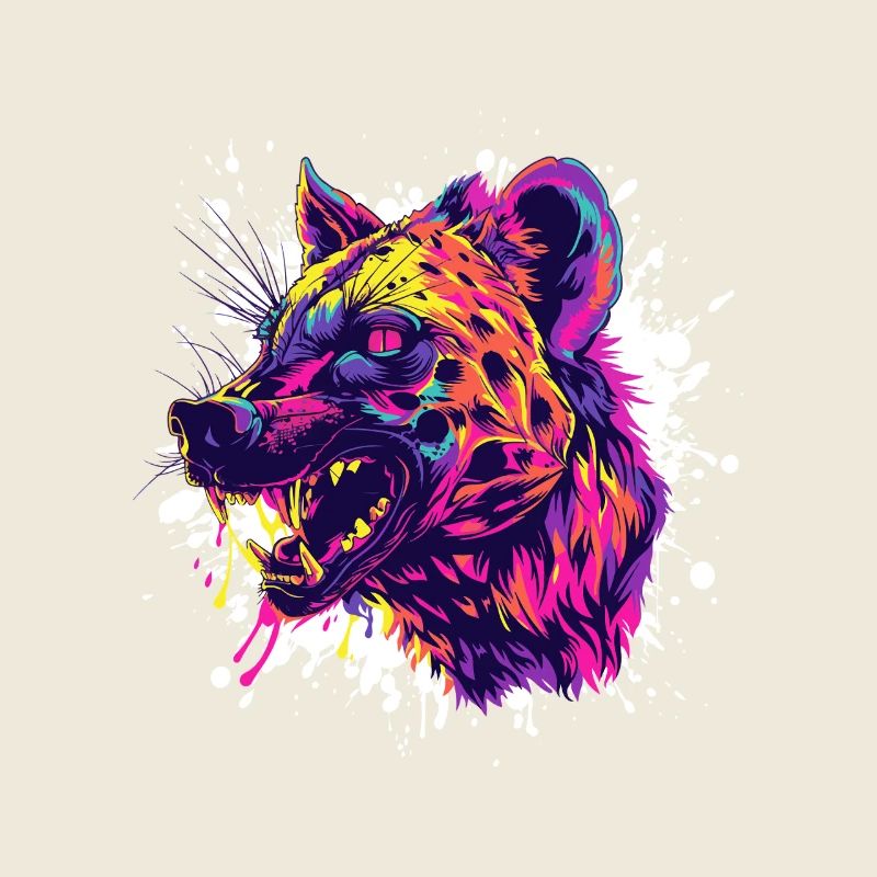 Éclaboussure de couleur tête de coyote