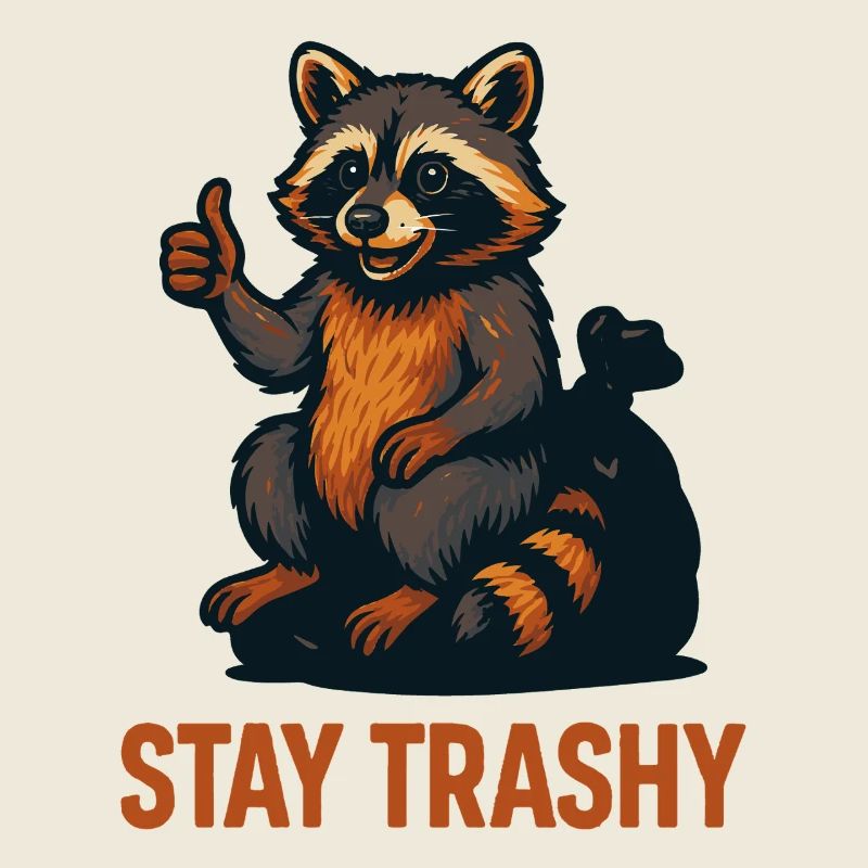 Restez trash raton laveur Meme Humour Citation