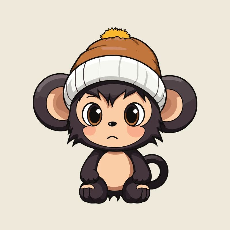Singe Hiver Animal Bébé Bande Dessinée