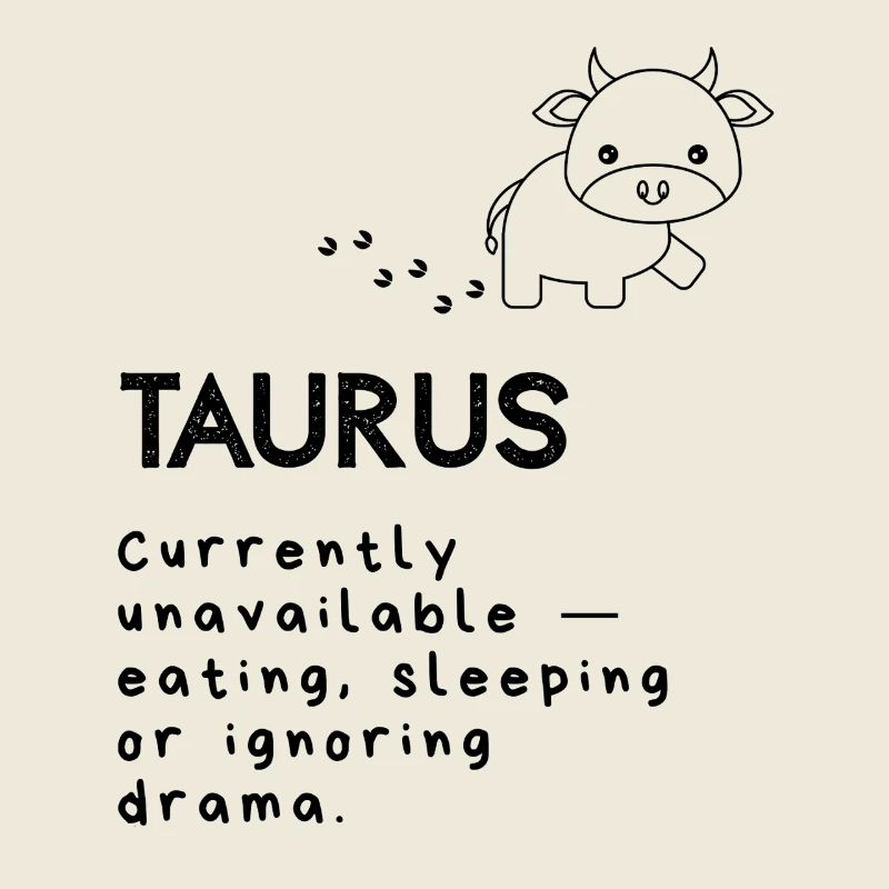 Cute Taurus Cartoon – Nap Mode Activated