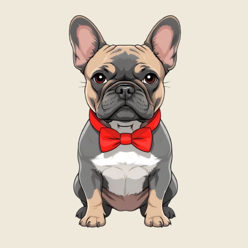 Bulldogge mit roter Fliege