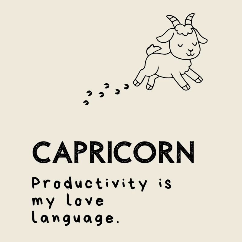 Cute Capricorn Cartoon – Overworked Goat