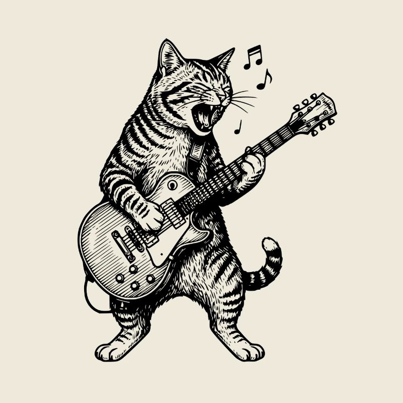Singende Katze Gitarrenkunst