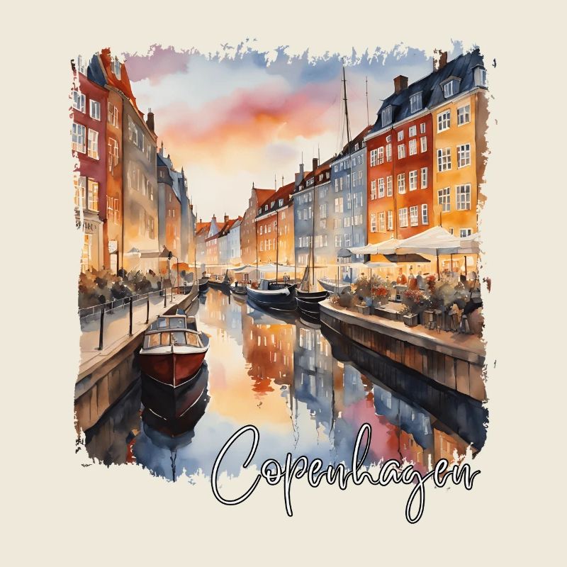Aquarelle de Copenhague, Copenhague Danemark