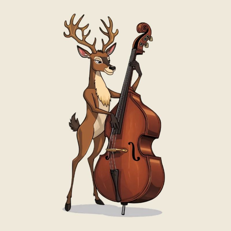 Cerf à la contrebasse